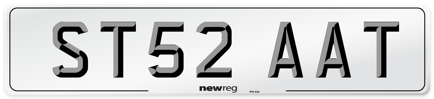 ST52 AAT Number Plate from New Reg